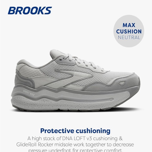 Brooks Women's Ghost Max SE Suede/Leather Neutral Running & Walking Shoe Sz 7 - Picture 1 of 7